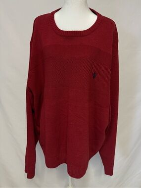 NWT U.S. Polo Assn. Red Men's Crewneck Knit Sweater Size 3XL